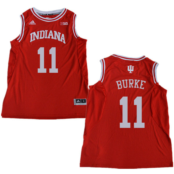 Men #11 Shaan Burke Indiana Hoosiers College Basketball Jerseys Sale-Red